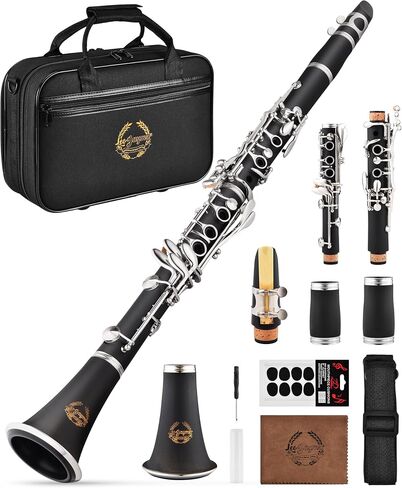 Leo Jaymz Bb Clarinet, Premium Student & Intermediate Clarinet with Durable ABS Body, Nickel-Plated Keys, Complete Kit with Case & Accessories, Ideal for Beginners and Band Performances in Kuwait