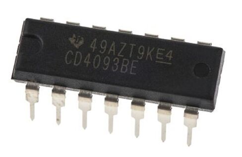 CD4093 ICS وأشباه الموصلات، رباعية المدخلات NAND Schmitt-Trig، DIP-14، 380ns (عبوة من 15 قطعة) in Kuwait