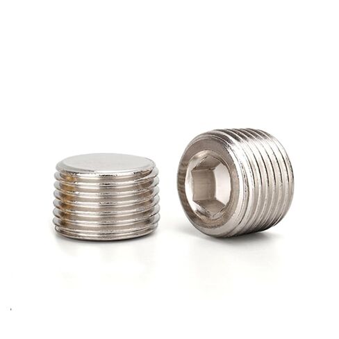 Stud Bolts, Brass Male Thread Hex Head Pipe End Cap Multiple Sizes 2 pcs(Female Plug,2 PCS-1/4) in Kuwait
