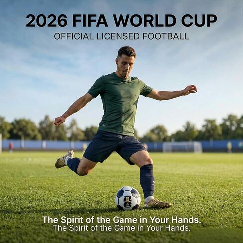 كرة القدم الرسمية FIFA 2026 مقاس 5، كرة قدم من جلد البولي يوريثان مقاومة للماء، كرة تدريب مطابقة للعب في الأماكن المغلقة والمفتوحة، هدية لمحبي كرة القدم in Kuwait