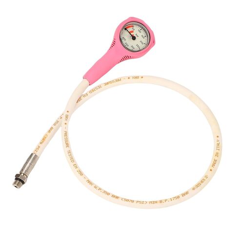 Diving Pressure Gauge TPR Submersible Pressure Gauge with Hose for Scuba Underwater Diving Equipment Pink in Kuwait