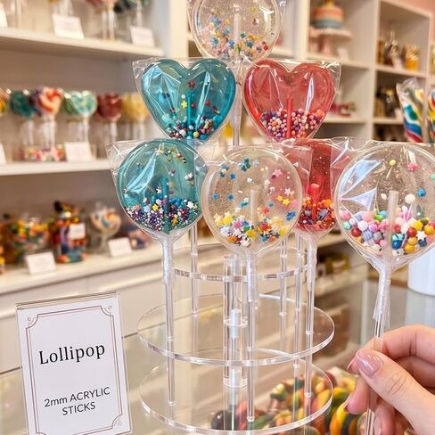 120 Pcs Cake Topper Sticks Clear Acrylic Rods 8 Inch × 2 mm Cake Dowels Round Plastic Strip for Cupcake CakePops Lollipop DIY Crafts in Kuwait