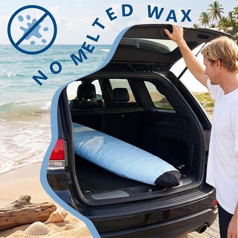 2 Pack Surfboard Sock Cover 6 FT Stretch Protective Surfboard Bag Lightweight Board Cover for Shortboard, Hybrid, Wakesurf Blue and White Striped Surfing Accessories in Kuwait