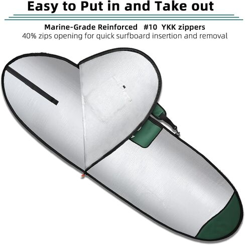 Surfboard Bags Longboard Bag Day Bag 6'0,6'6,7'0,7'6,8'0,9'6,10'0 | Surf Bag fit Surf Hybrid Fish ShortBoard w/Fin Slot for Easy Access,Padded Shoulder Strap,Protect for Daily Local Short Trip in Kuwait