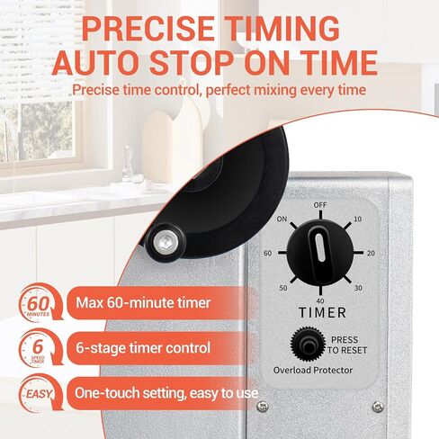 Commercial Food Mixer 10Qt. It can be set to run for 60 minutes at a time,500W Dough Mixer with Stainless Steel Bowl Dough Hooks Whisk Beater, With Safety Guard for Bakeries Restaurants Pizzerias in Saudi Arabia