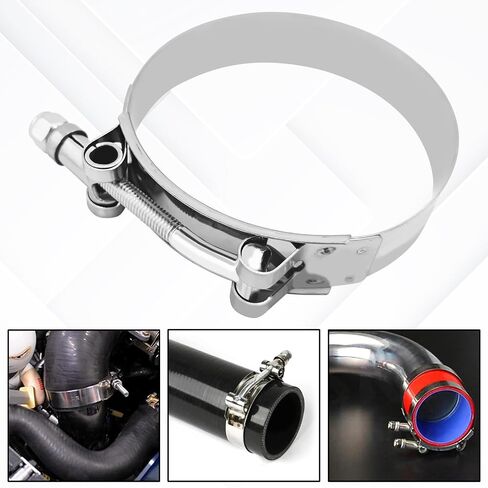 3 بوصة الفولاذ المقاوم للصدأ 304 T-بولت خرطوم المشابك، 83-91mm قابل للتعديل T-بولت الأنابيب المشبك لنظام العادم توربو خط الوقود المدخول، المشابك خرطوم المبرد لمعرف خرطوم 3 بوصة- حزمة من 4 in Kuwait