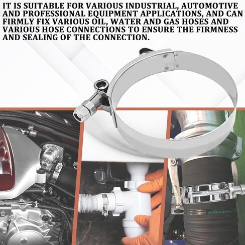 3 بوصة الفولاذ المقاوم للصدأ 304 T-بولت خرطوم المشابك، 83-91mm قابل للتعديل T-بولت الأنابيب المشبك لنظام العادم توربو خط الوقود المدخول، المشابك خرطوم المبرد لمعرف خرطوم 3 بوصة- حزمة من 4 in Kuwait