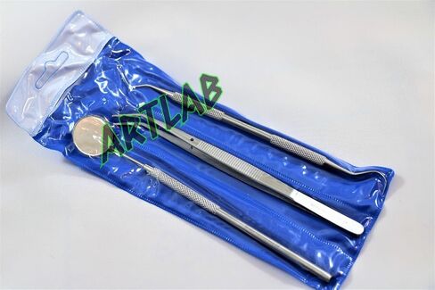 4 German Basic Dental Sets Explorer Probe Plus Dental Mirror Plus College Cotton PLIER CYNAMED in Kuwait