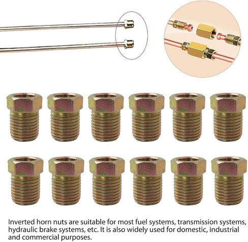 GRABOTE Upgraded 12 Pack Inverted Flare Tube Nut for 5/16" Tube (1/2-20 threads) in Kuwait