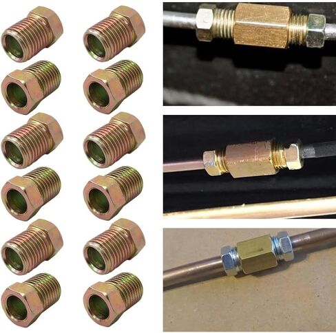 GRABOTE Upgraded 12 Pack Inverted Flare Tube Nut for 5/16" Tube (1/2-20 threads) in Kuwait