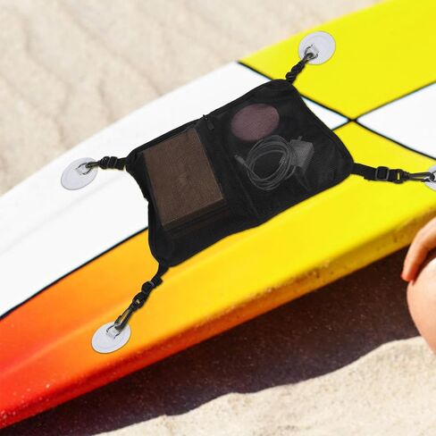 GARVALON Kayak Deck Bag حقيبة شبكية مقاومة للماء حقيبة تخزين لوح التجديف شبكة سوداء لملحقات لوح التزلج والرياضات المائية في الهواء الطلق in Kuwait