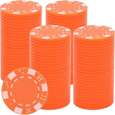Coopay 100 Pcs Plastic Poker Chips for Texas Hold'em, Blackjack, Poker Chips Set with Dice Striped Edges for Card Board Game, Card Club Late Game Night Home Themed Events Party Supplies in Kuwait