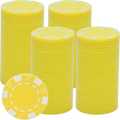 Coopay 100 Pcs Plastic Poker Chips for Texas Hold'em, Blackjack, Poker Chips Set with Dice Striped Edges for Card Board Game, Card Club Late Game Night Home Themed Events Party Supplies in Kuwait