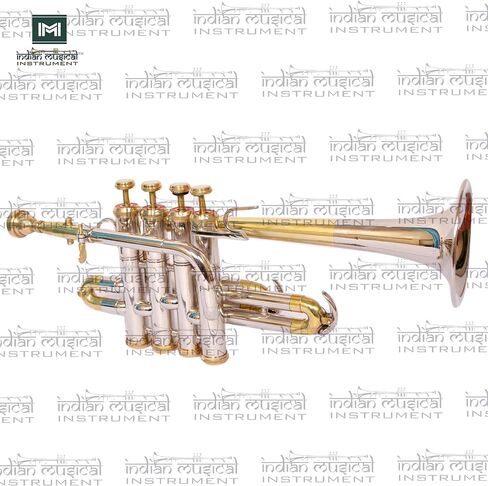 Piccolo Trumpet with 4 Smooth Valves Bb Pitch Brass Mouthpiece and Carry Case for Students, Beginners and Intermediate (Brass Nickel) in Saudi Arabia