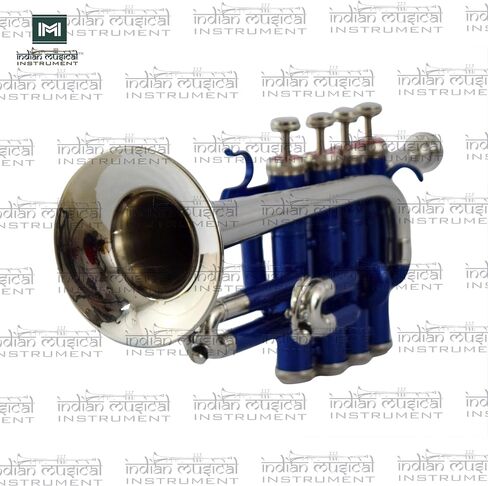 Piccolo Trumpet with 4 Smooth Valves Bb Pitch Brass Mouthpiece and Carry Case for Students, Beginners and Intermediate (Full Nickel) in Saudi Arabia