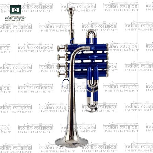 Piccolo Trumpet with 4 Smooth Valves Bb Pitch Brass Mouthpiece and Carry Case for Students, Beginners and Intermediate (Full Nickel) in Saudi Arabia