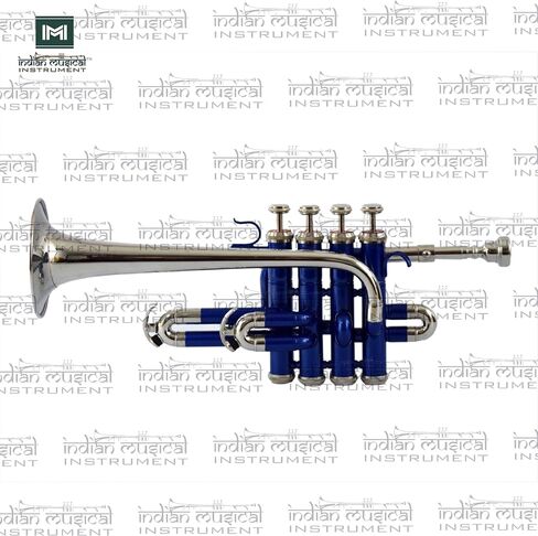 Piccolo Trumpet with 4 Smooth Valves Bb Pitch Brass Mouthpiece and Carry Case for Students, Beginners and Intermediate (Full Nickel) in Saudi Arabia