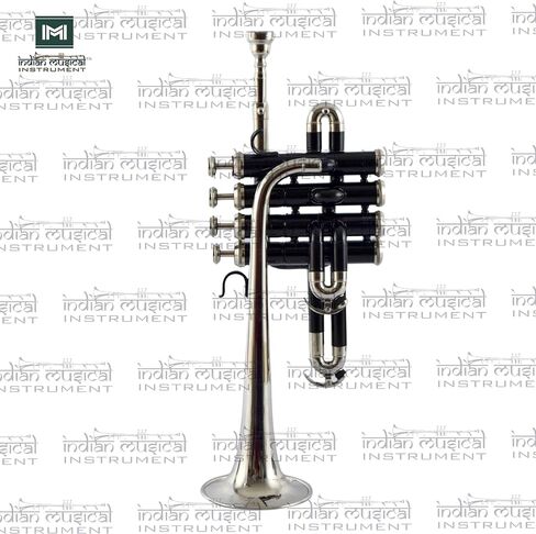 Piccolo Trumpet with 4 Smooth Valves Bb Pitch Brass Mouthpiece and Carry Case for Students, Beginners and Intermediate (Black Nickel) in Saudi Arabia
