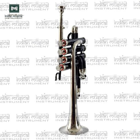 Piccolo Trumpet with 4 Smooth Valves Bb Pitch Brass Mouthpiece and Carry Case for Students, Beginners and Intermediate (Black Nickel) in Saudi Arabia