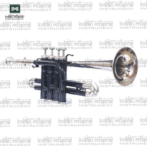 Piccolo Trumpet with 4 Smooth Valves Bb Pitch Brass Mouthpiece and Carry Case for Students, Beginners and Intermediate (Black Nickel) in Saudi Arabia