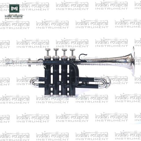 Piccolo Trumpet with 4 Smooth Valves Bb Pitch Brass Mouthpiece and Carry Case for Students, Beginners and Intermediate (Black Nickel) in Saudi Arabia