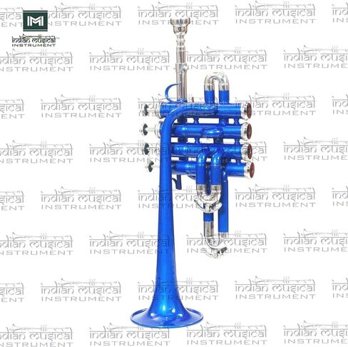 Piccolo Trumpet with 4 Smooth Valves Bb Pitch Brass Mouthpiece and Carry Case for Students, Beginners and Intermediate (Full Blue) in Saudi Arabia
