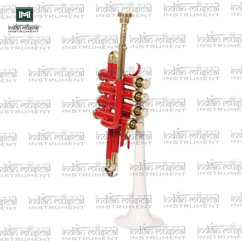 Piccolo Trumpet with 4 Smooth Valves Bb Pitch Brass Mouthpiece and Carry Case for Students, Beginners and Intermediate (White) in Saudi Arabia