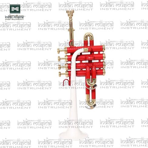 Piccolo Trumpet with 4 Smooth Valves Bb Pitch Brass Mouthpiece and Carry Case for Students, Beginners and Intermediate (White) in Saudi Arabia