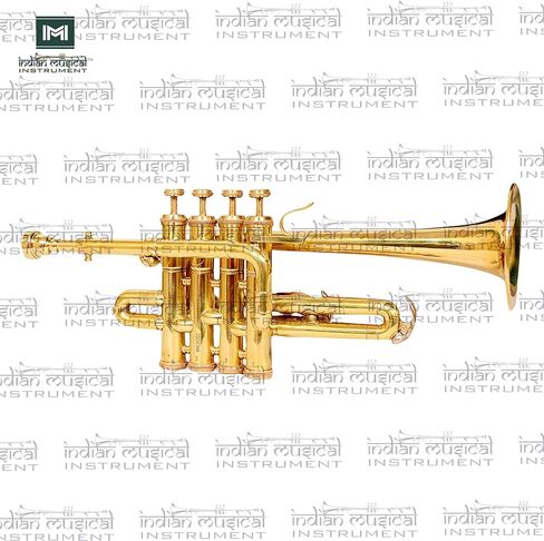 Piccolo Trumpet with 4 Smooth Valves Bb Pitch Brass Mouthpiece and Carry Case for Students, Beginners and Intermediate (Gold) in Saudi Arabia