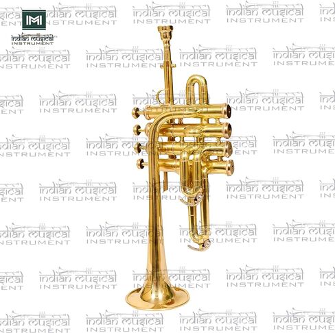 Piccolo Trumpet with 4 Smooth Valves Bb Pitch Brass Mouthpiece and Carry Case for Students, Beginners and Intermediate (Gold) in Saudi Arabia