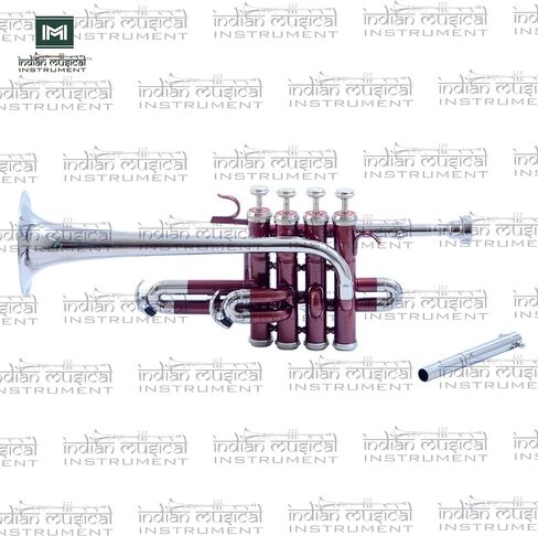 Piccolo Trumpet with 4 Smooth Valves Bb Pitch Brass Mouthpiece and Carry Case for Students, Beginners and Intermediate (Red) in Saudi Arabia
