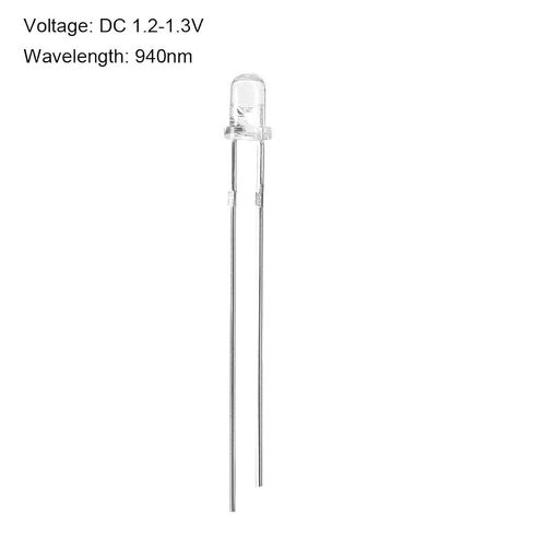 40pcs 3mm 940nm Infrared Emitter Diode DC 1.2V LED IR Emitter Light Emitting Diodes Clear Round Head in Kuwait