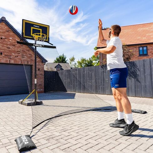 FORZA Basketball Solo Return Net | Portable Basketball Rebound Trainer for Individual Shooting Practice – Durable Weather-Resistant Net with Carry Bag & Sandbags – Fits Most Hoops in Kuwait
