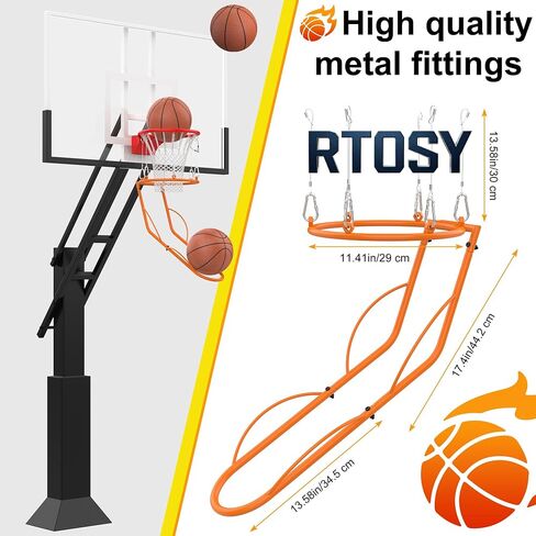 Basketball Return Attachment, Sturdy Metal Basketball Return Training Aid | Ideal for Single-Person Outdoor or Indoor Basketball Shooting Training, Instal was easy, Works great to return ball in Kuwait