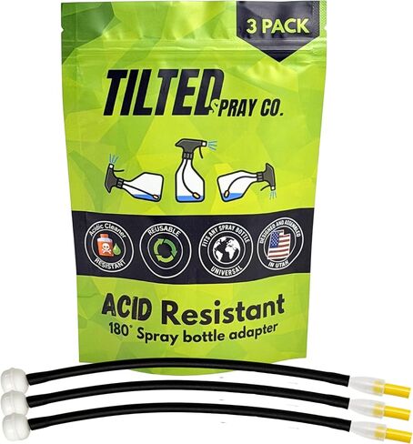 Acid & Bleach Resistant Spray Bottle Adapter – Spray at Any Angle Side-to-Side, Weighted Tube, Universal Fit for Chemicals & Cleaners (3 Pack) in Kuwait