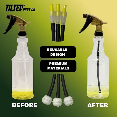 Acid & Bleach Resistant Spray Bottle Adapter – Spray at Any Angle Side-to-Side, Weighted Tube, Universal Fit for Chemicals & Cleaners (3 Pack) in Kuwait