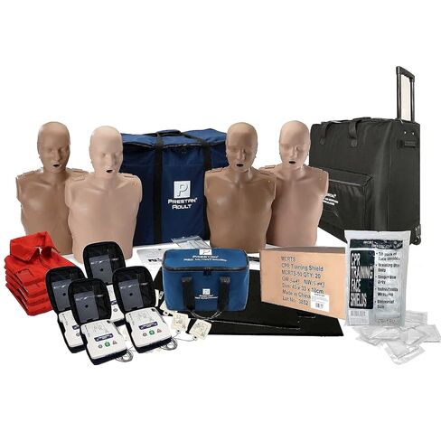 مجموعة مانيكين للبالغين من MCR Medical Prestan CPR مكونة من 4 قطع مع تعليقات ومدربين فائقين وملحقات، مع 200 درع تدريب in Kuwait
