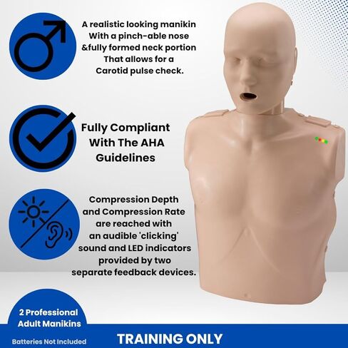 PRESTAN 2 أنثى CPR Manikin و 2 ذكر بالغ CPR Manikin Kit مع تعليقات، Prestan UltraTrainer، وملحقات MCR in Kuwait