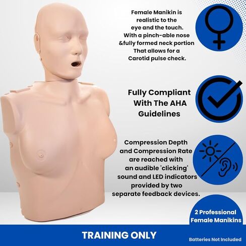 PRESTAN 2 أنثى CPR Manikin و 2 ذكر بالغ CPR Manikin Kit مع تعليقات، Prestan UltraTrainer، وملحقات MCR in Kuwait