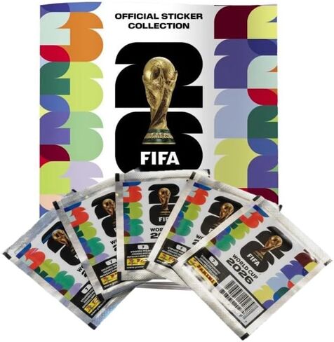 سلسلة الملصقات الرسمية لكأس العالم FIFA 2026 من بانيني (1 × ألبوم بغلاف ناعم + 5 × مجموعات ملصقات مختومة) in Kuwait
