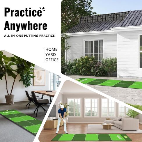 Honma Golf Putting mat with Distance Marker,26in X 9ft Golf Putting Green Indoor for Training fit for Home,Office & Outdoor in Kuwait