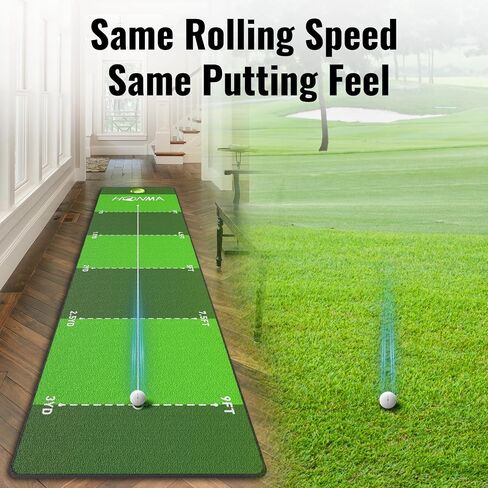 Honma Golf Putting mat with Distance Marker,26in X 9ft Golf Putting Green Indoor for Training fit for Home,Office & Outdoor in Kuwait
