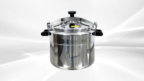 Commercial Aluminum Pressure Cooker Steamer Pot 33 QT | 50-75 KPa Pressure, Food-Grade Aluminum, Stew, Boil & Steam, Anti-Slip Handles, Gas Stove Compatible in Kuwait
