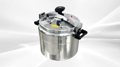 Commercial Aluminum Pressure Cooker Steamer Pot 33 QT | 50-75 KPa Pressure, Food-Grade Aluminum, Stew, Boil & Steam, Anti-Slip Handles, Gas Stove Compatible in Kuwait