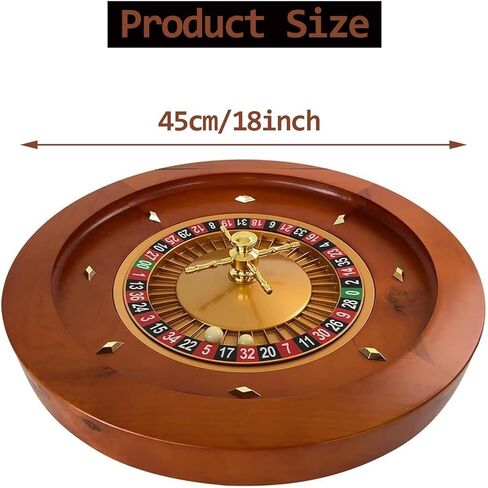 18" Wooden Roulette Wheel Set for Adults - Smooth Action Casino Game, Perfect for Family Game Night & Professional Use, Fun & Engaging Entertainment in Kuwait