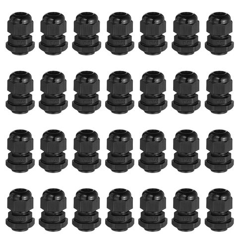 MECCANIXITY 30 Pcs M16 Cable Gland, 4-8mm Wire Hole Waterproof Nylon Joint for Cable Fixing, Wiring, Repairing, Gland Replacement, Electrical Appliances, Black in Kuwait