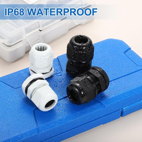 MECCANIXITY 30 Pcs M16 Cable Gland, 4-8mm Wire Hole Waterproof Nylon Joint for Cable Fixing, Wiring, Repairing, Gland Replacement, Electrical Appliances, Black in Kuwait