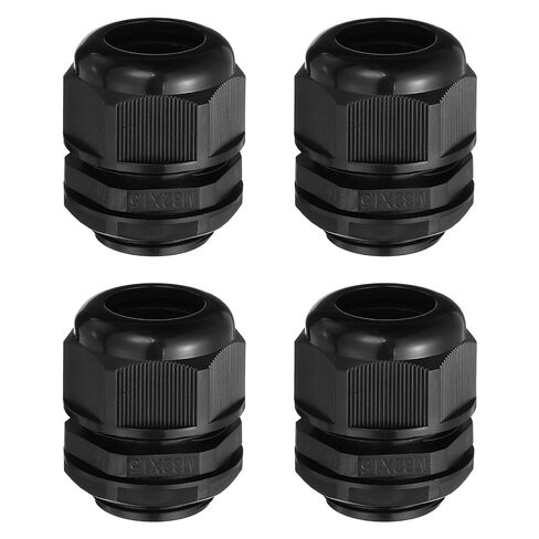 MECCANIXITY 4 Pcs M32 Cable Gland, 18-25mm Wire Hole Waterproof Nylon Joint for Cable Fixing, Wiring, Repairing, Gland Replacement, Electrical Appliances, Black in Kuwait