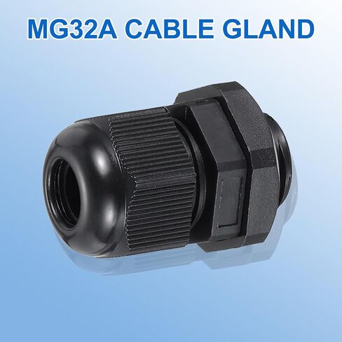MECCANIXITY 4 Pcs M32 Cable Gland, 18-25mm Wire Hole Waterproof Nylon Joint for Cable Fixing, Wiring, Repairing, Gland Replacement, Electrical Appliances, Black in Kuwait