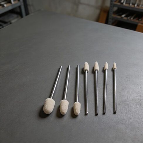 7pcs Wool Polishing Wheels Set 65mm Long Shank Felt Grinding Heads 3mm for Rotary Tools Metal Glass Sanding Buffing Accessories White in Kuwait